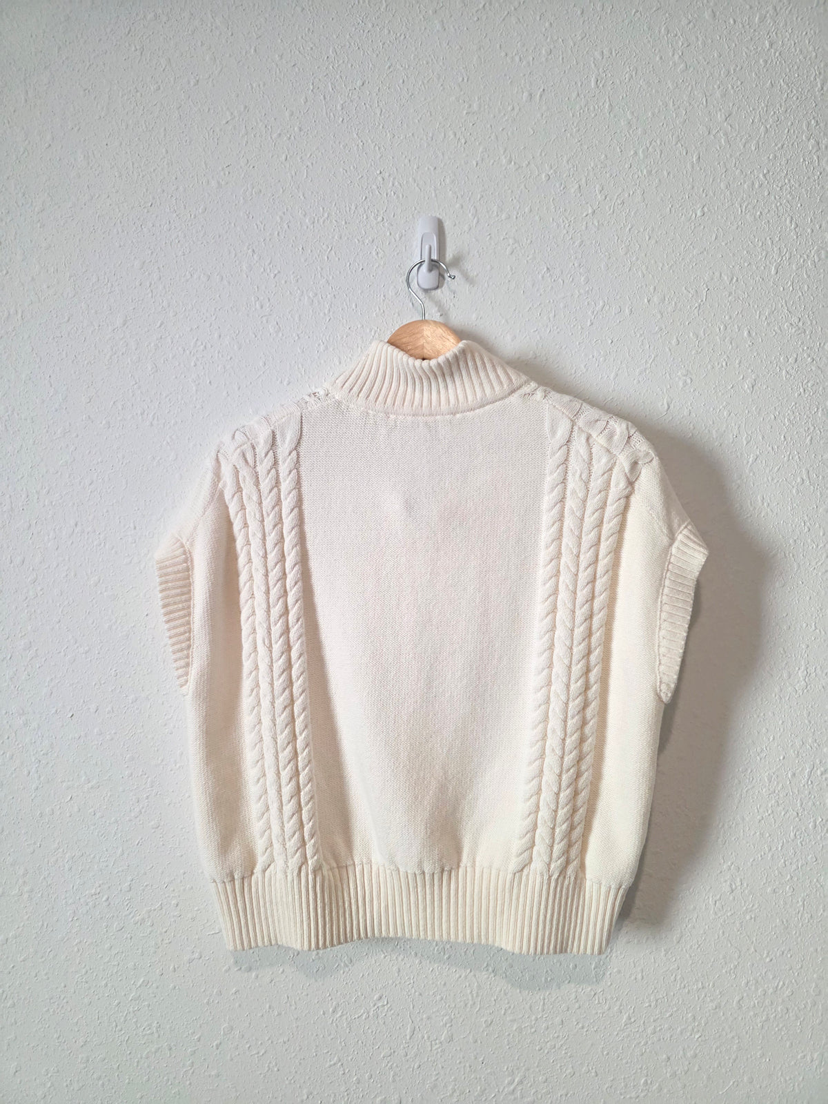 Loft Cable Knit Quarter Zip Sweater (M)