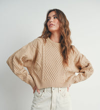 Chunky Cable Knit Sweater (L)