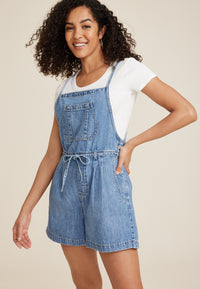 Relaxed Denim Shortalls (S)