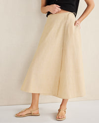 NEW Haven Linen Cotton Wrap Skirt (S)