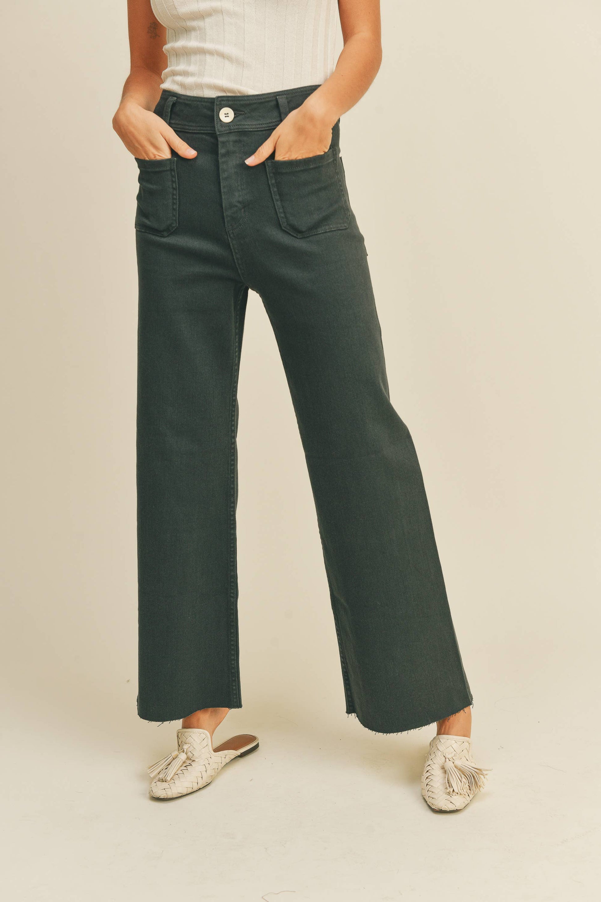 Miou Muse Black Wide Leg Jeans (S)