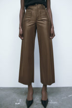 Load image into Gallery viewer, Zara Leather Marine Straight Pants (4)

