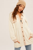Hem & Thread Ribbed Button Up (L)