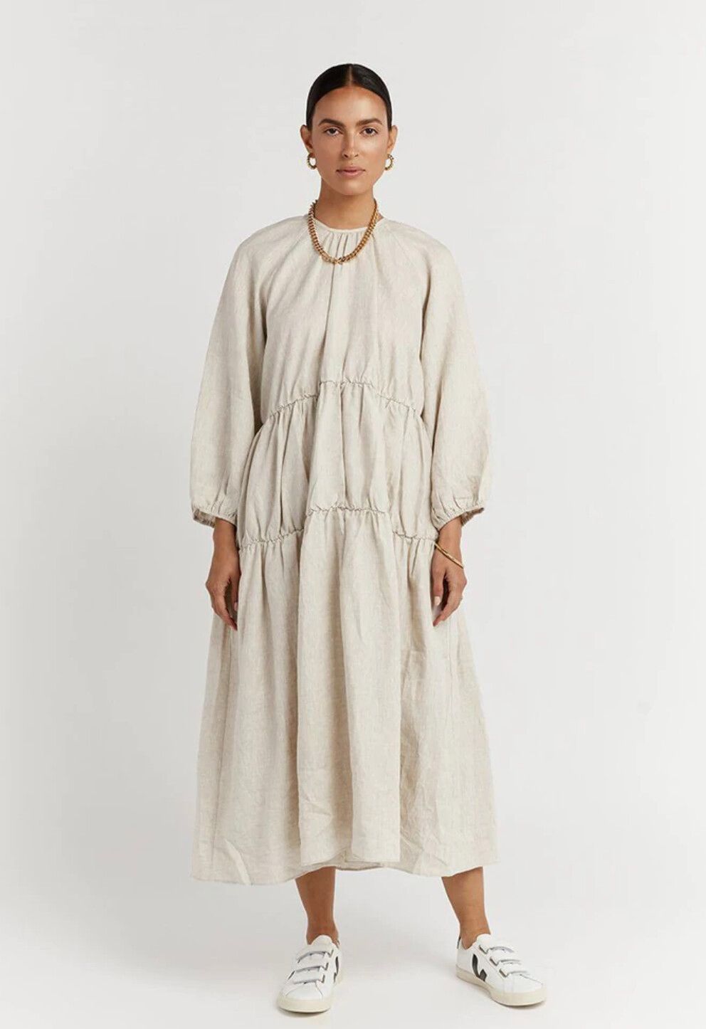Dissh Linen Tiered Midi Dress (8)