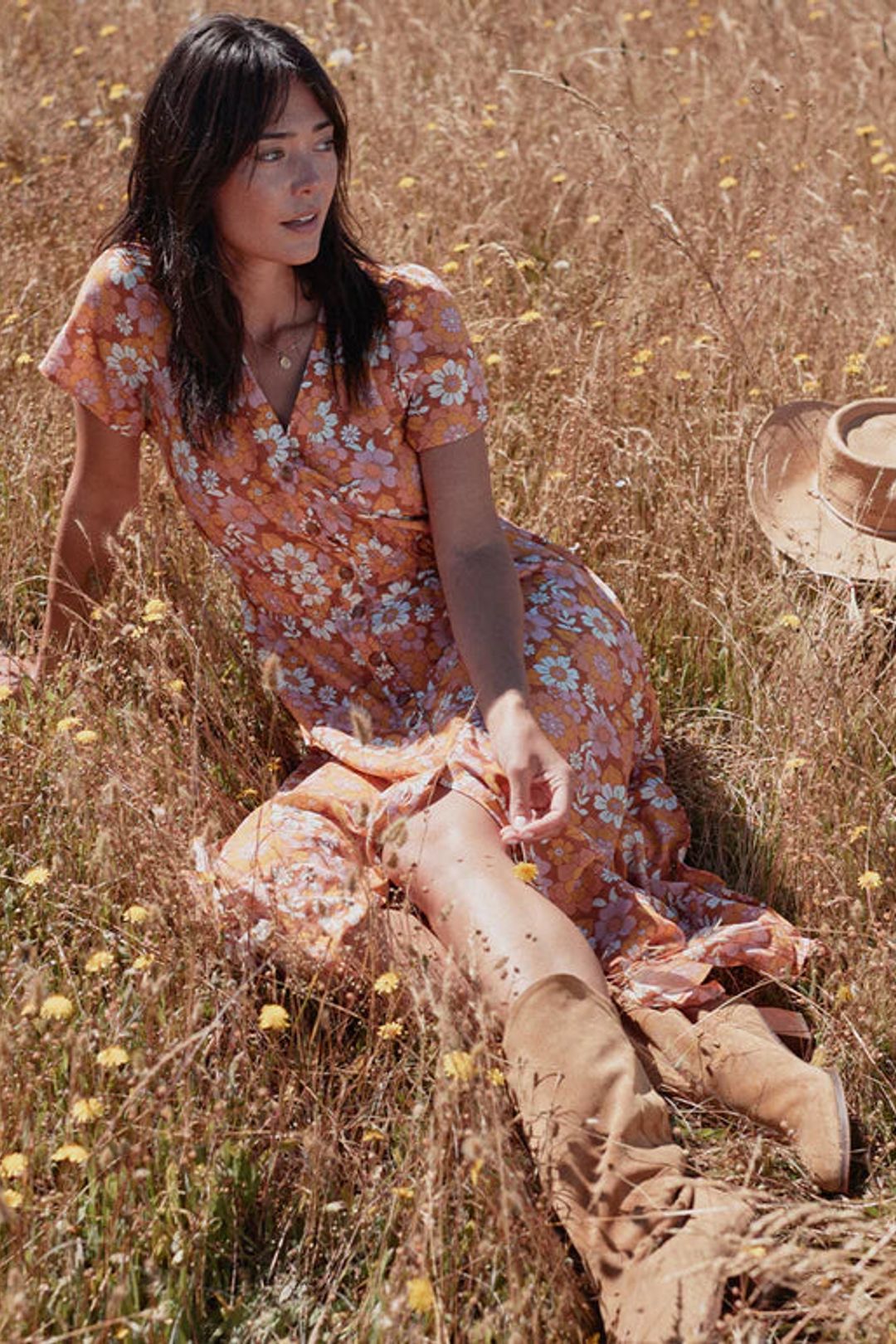 Marine Layer Colorful Floral Dress (L)