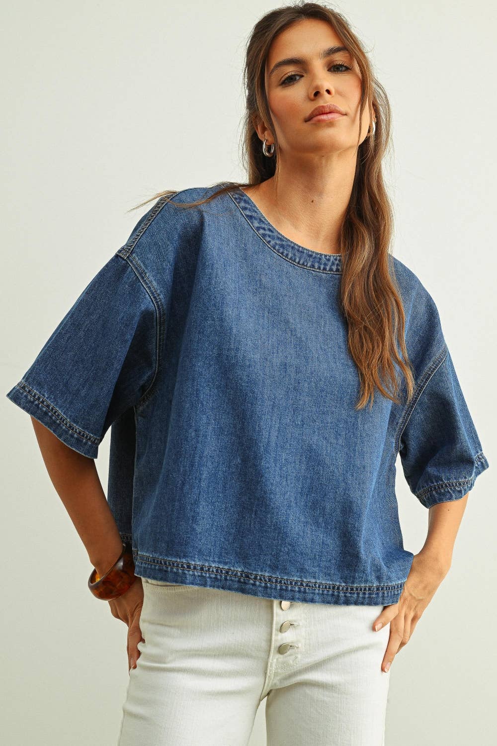 Loft Oversized Denim Top (M)