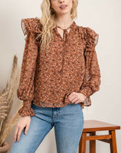 Load image into Gallery viewer, NEW Floral Puff Sleeve Top (M)
