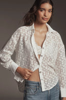 Anthropologie Floral Lace Button Up (S)