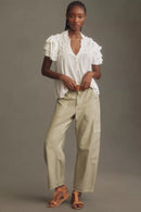 Maeve Ruffle Short Sleeve Blouse (S)