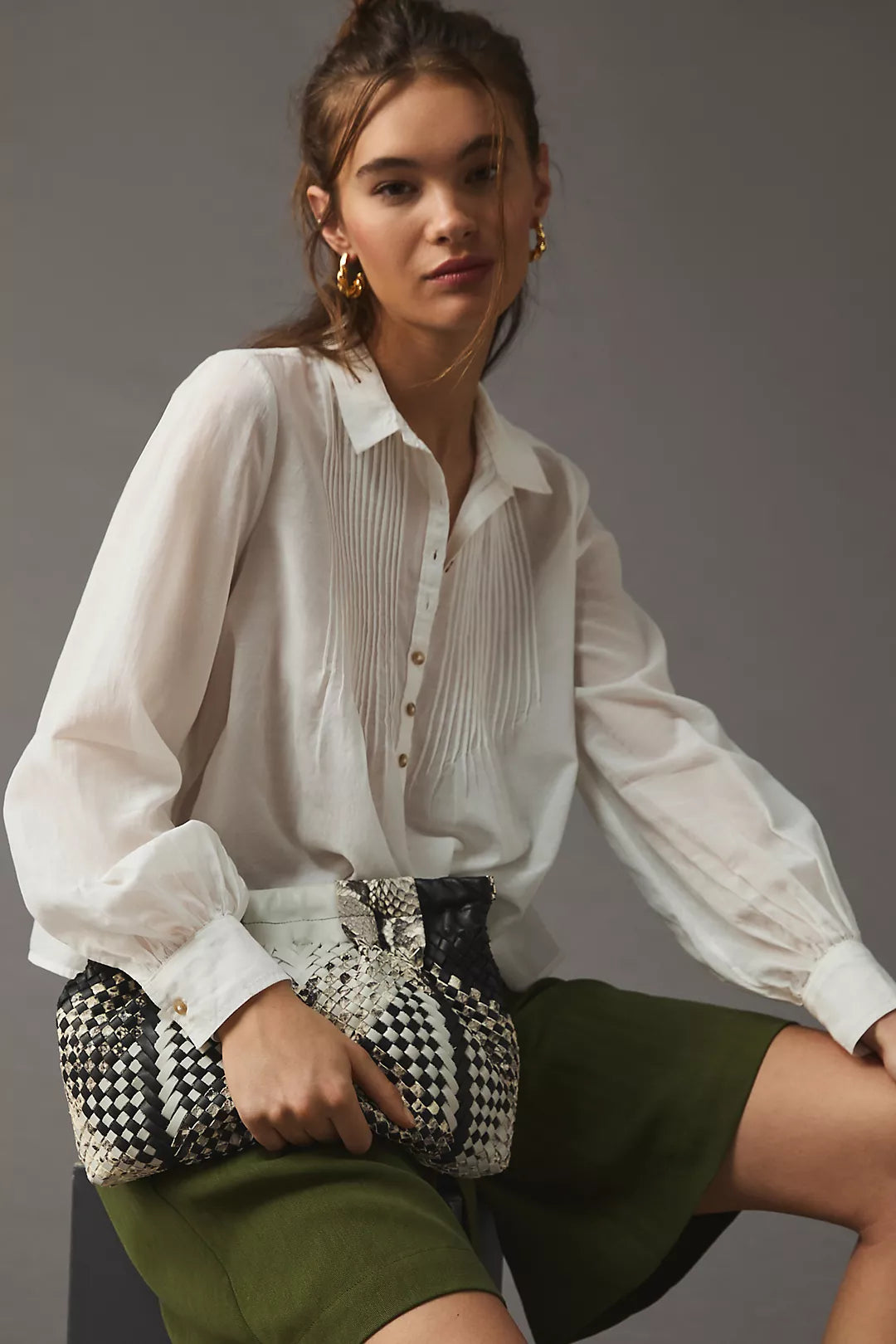 Pilcro Puff Sleeve Relaxed Top (XS)