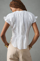 Anthropologie Linen V Neck Top (M)