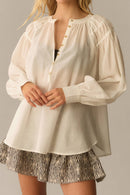 Anthropologie Pilcro Puff Sleeve Blouse (M)