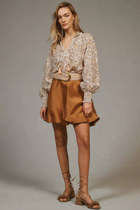Anthropologie Floral Tasseled Blouse (S)