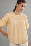 Anthropologie Striped Puff Sleeve Top (L/XL)
