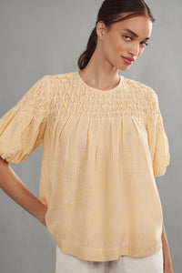 Anthropologie Striped Puff Sleeve Top (L/XL)