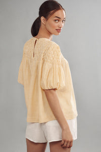 Anthropologie Striped Puff Sleeve Top (L/XL)