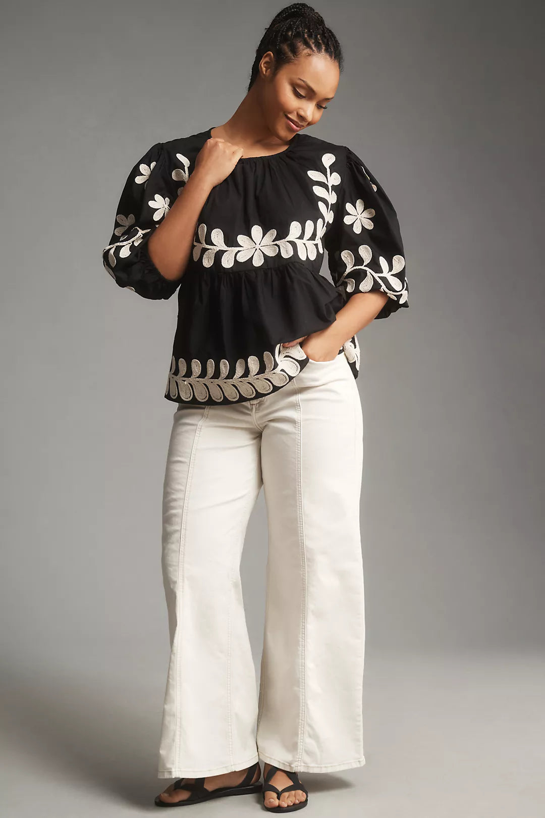 NEW Anthropologie Embroidered Top (XS)