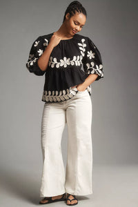 NEW Anthropologie Embroidered Top (XS)