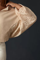 Pilcro Eyelet Puff Sleeve Top (S)