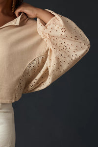 Pilcro Eyelet Puff Sleeve Top (S)