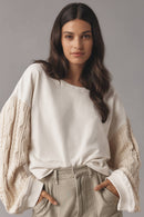 Pilcro Cable Knit Sleeve Sweater (M)