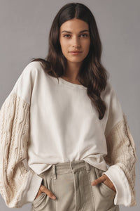 Pilcro Cable Knit Sleeve Sweater (M)