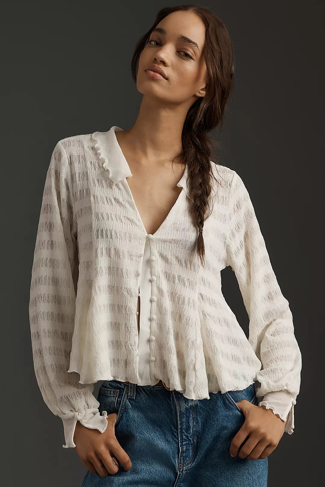 Anthropologie Textured Button Up (M)