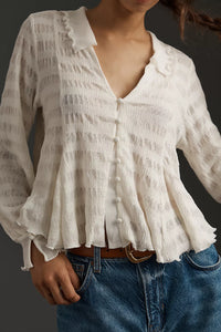 Anthropologie Textured Button Up (M)