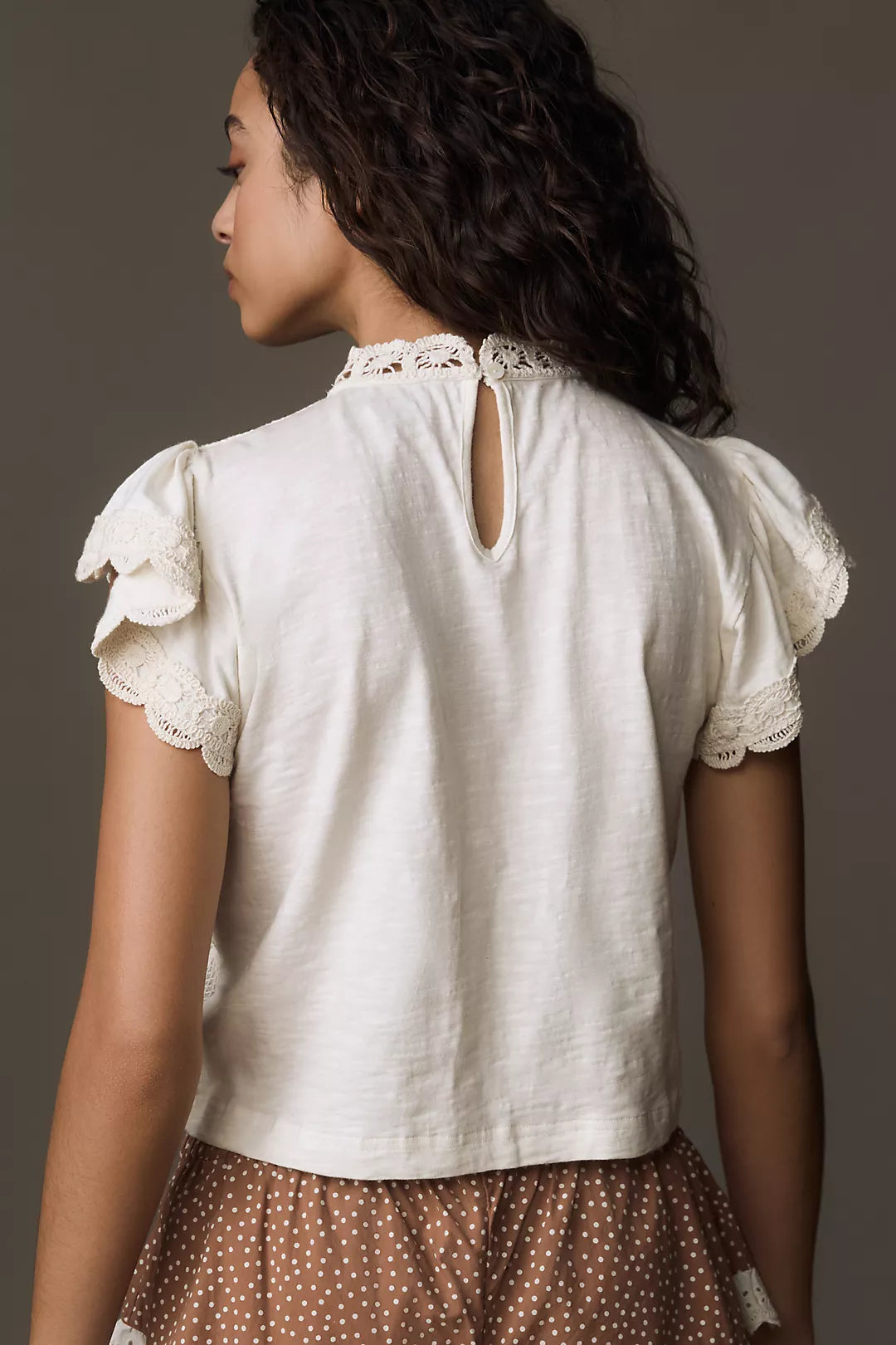Anthropologie Crochet Embroidered Top (XL)