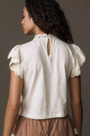 Anthropologie Crochet Embroidered Top (XL)