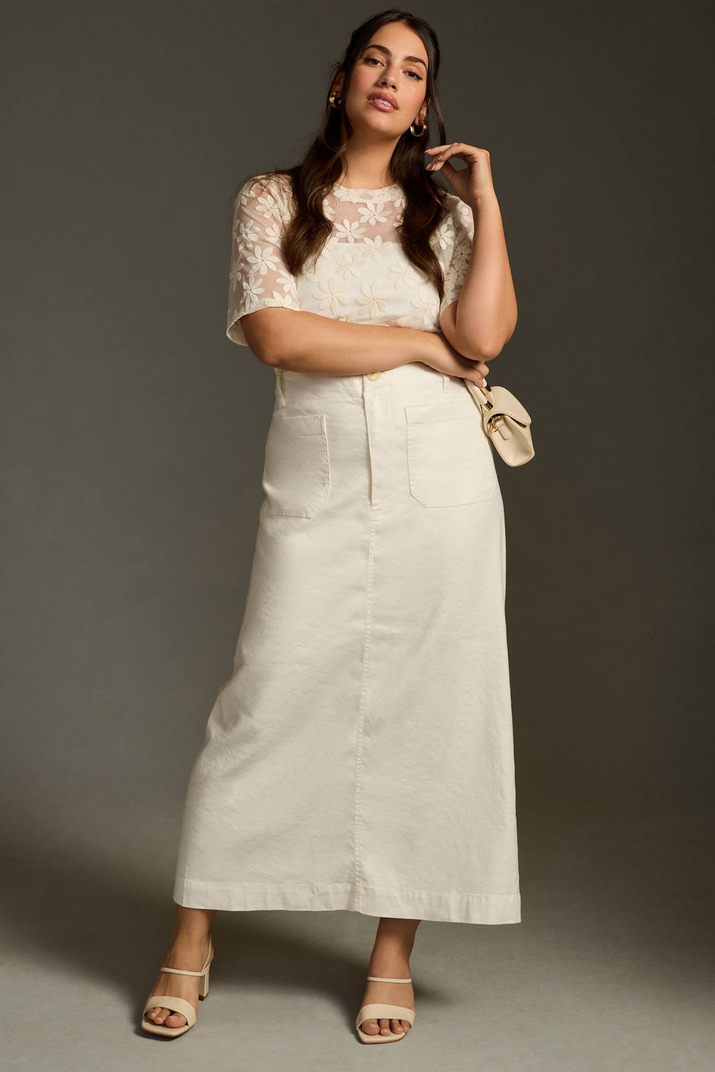 Anthropologie Linen Blend Maxi Skirt (L)