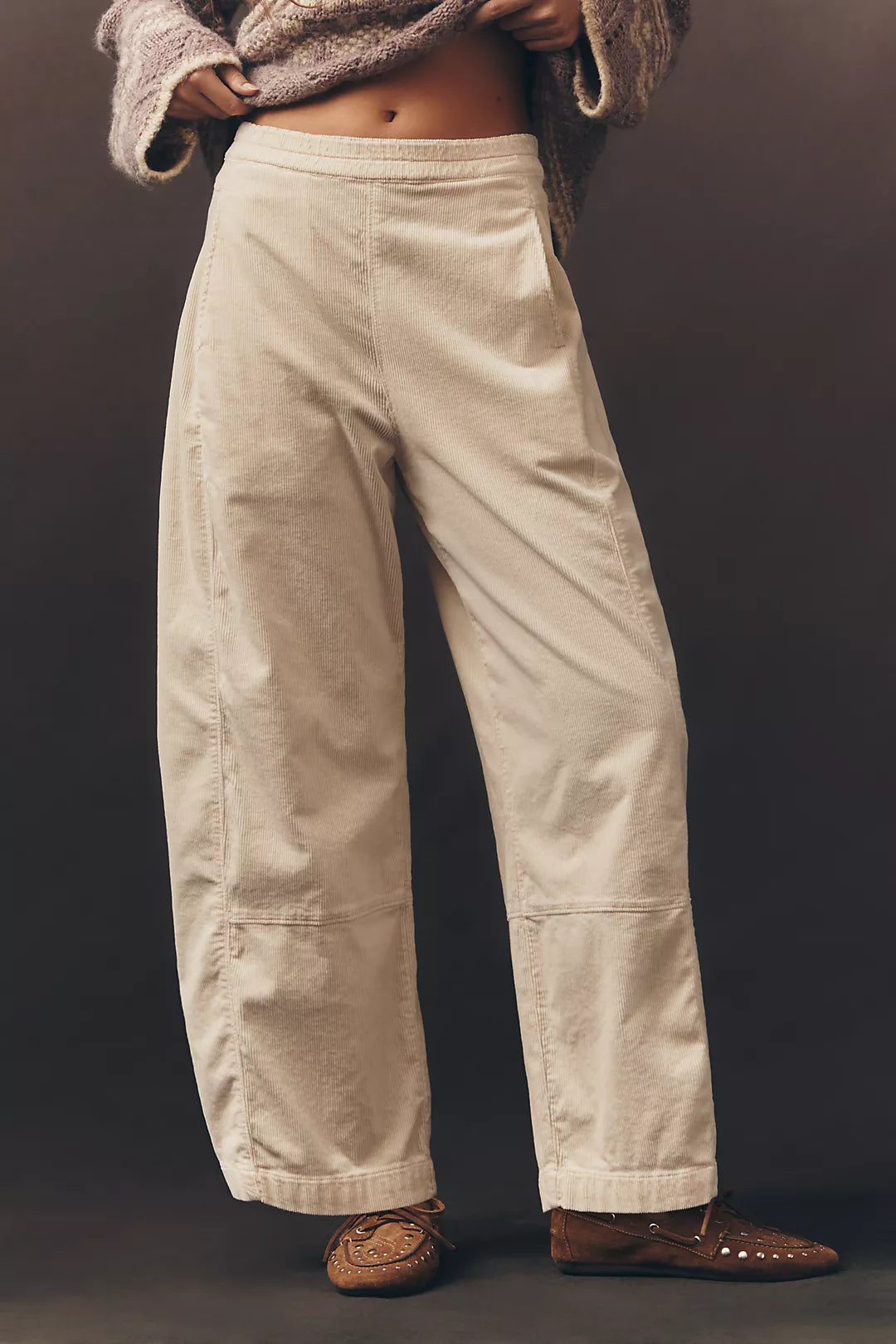 Pilcro Pull On Corduroy Barrel Pants (S)