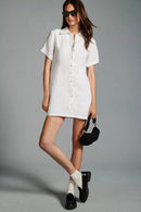 NEW White Linen Mini Dress (M)