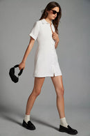 NEW White Linen Mini Dress (M)