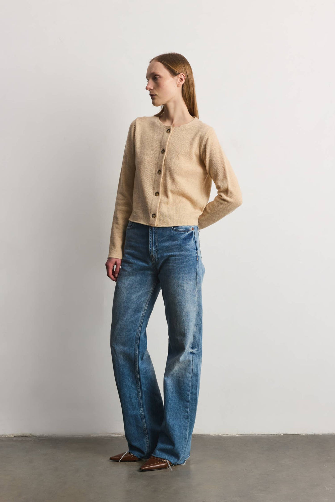 Mod Ref Neutral Button Up Sweater (S)