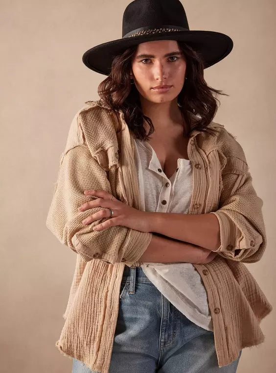 Oversized Gauze Button Up (3X)