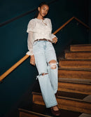 Light Wash Relaxed Jeans (8 short)