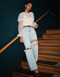 Light Wash Relaxed Jeans (8 short)