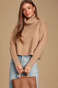 Lulus Camel Turtleneck Sweater (XS)