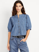 Puff Sleeve Denim Top (M)