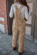Neutral Floral Corduroy Overalls (L)