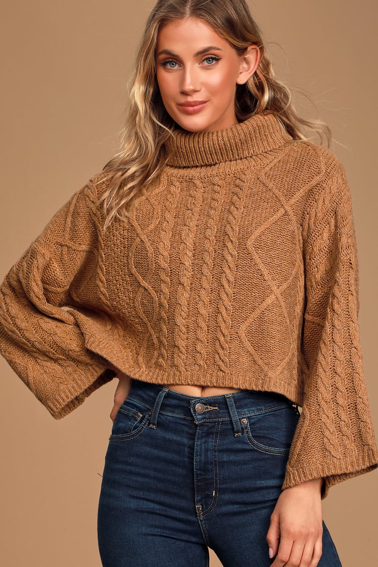 Lulus Cable Knit Turtleneck Sweater (M)