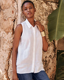 Garnet Hill Linen Button Up Tank (6)