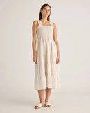 Quince Smocked Linen Midi Dress (XL)