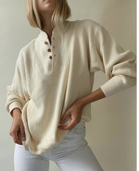Vintage Cotton Henley Sweater (L)