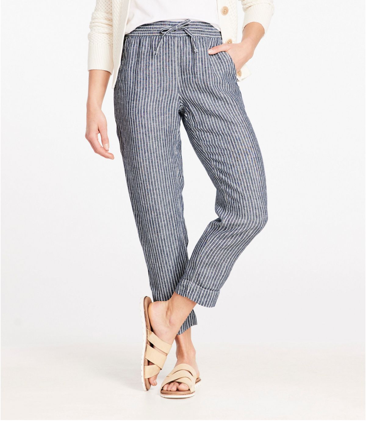 LL Bean Striped Linen Pants (8)
