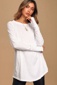 Free People White Oversized Tee (M)