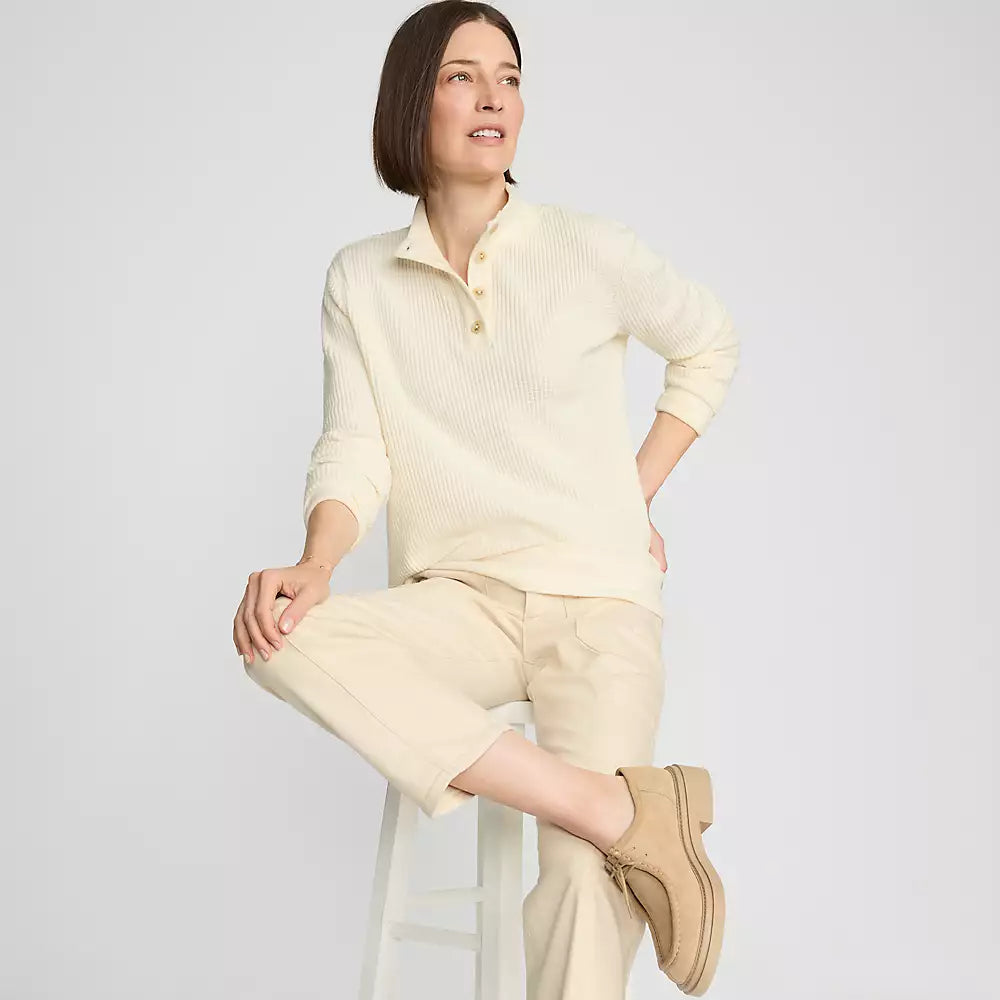Lands End Waffle Henley Top (M)