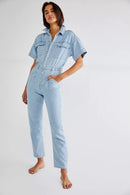 Free People Denim Jumpsuit (XS)