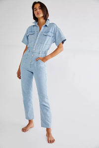 Free People Denim Jumpsuit (XS)